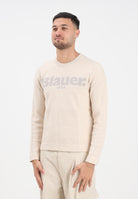 BLAUER Maglioncino girocollo ALLEYNE beige da uomo con logo 25WBLUM01263-006645 907 BLAUER 