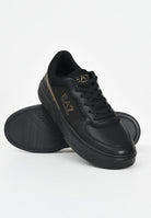 EA7 Sneakers nere da uomo con stampa logo oro 7X000338AF18614 MZ177 EA7 