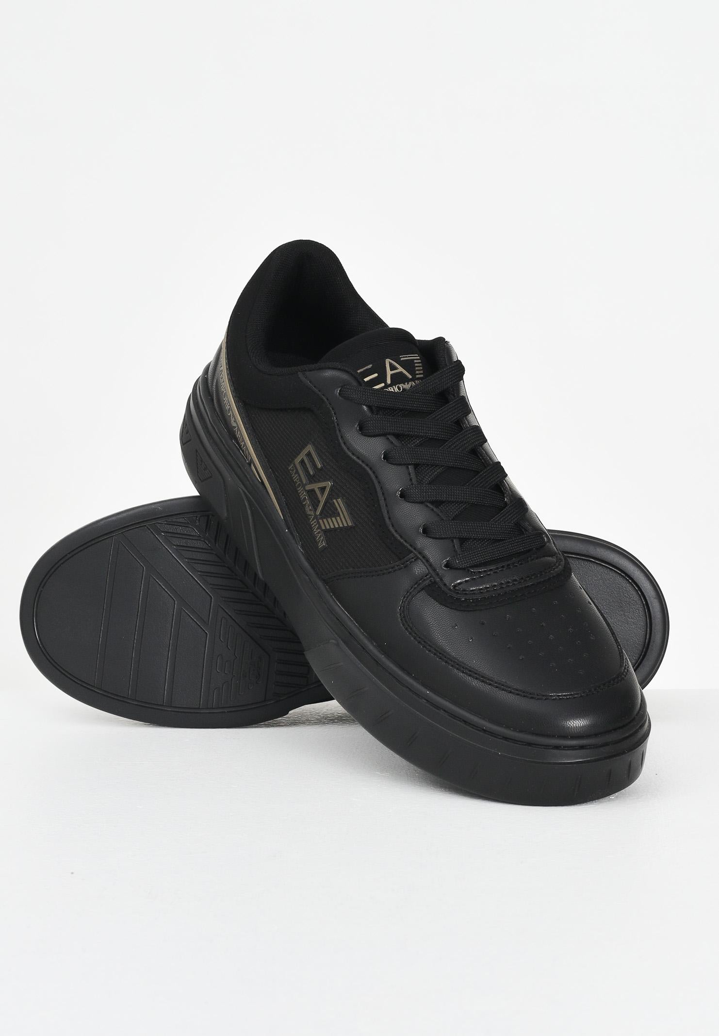 EA7 Sneakers nere da uomo con stampa logo oro 7X000338AF18614 MZ177 EA7 