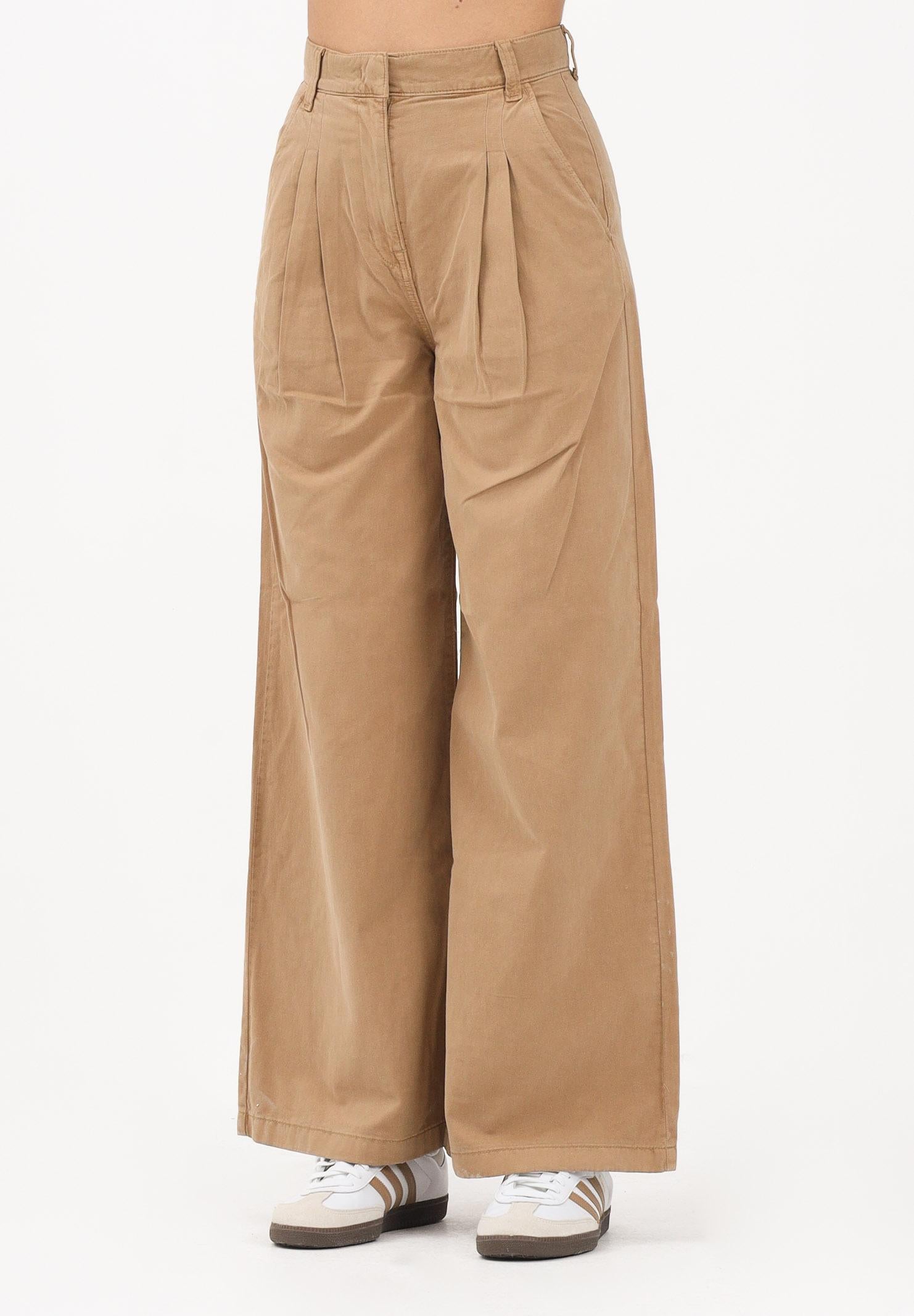 TOMMY JEANS Pantalone a gamba larga cammello da donna DW0DW22634 GV7 TOMMY JEANS 