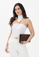 ELISABETTA FRANCHI Body smanicato avorio da donna con dettaglio gioiello BO01761E2 360 ELISABETTA FRANCHI 