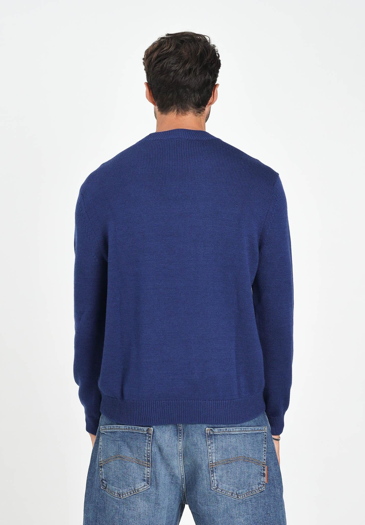 ARMANI EXCHANGE Maglioncino girocollo blu da uomo realizzato in maglia rasata a punto fine XM001916AF14008 O7003 ARMANI EXCHANGE 