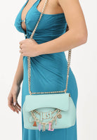 JUST CAVALLI Borsa a tracolla verde acqua da donna con charm logo 80RA4BE2ZSD85 130 JUST CAVALLI 