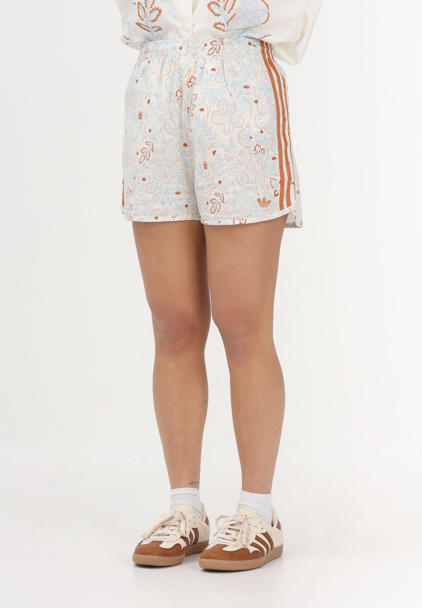 ADIDAS ORIGINALS Shorts sportivo SUMMER GLOW AOP bianco da donna KW5831 . ADIDAS ORIGINALS 