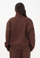 ADIDAS ORIGINALS Felpa mezza zip Essentials Linear marrone da donna JW1023 . ADIDAS ORIGINALS 