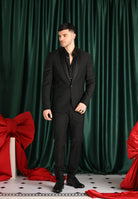 PATRIZIA PEPE Giacca smoking nera da uomo con revers in raso 5SB661A590 K103 PATRIZIA PEPE 