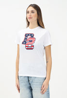 DSQUARED2 T-shirt a manica corta bianca per donna, ragazzi e bambini con stampa in stile college D2 USA DQ2737D004G DQ100 DSQUARED2 