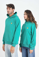 BARROW Felpa verde smeraldo per uomo e donna con cappuccio logato F5BWUAHS058 309 BARROW 