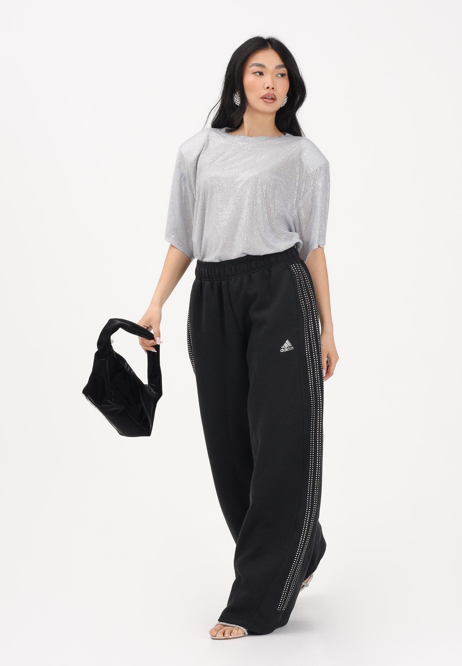 ADIDAS ORIGINALS Pantalone sportivo TEAMGEIST RHINESTONE nero da donna KD0498 . ADIDAS ORIGINALS 
