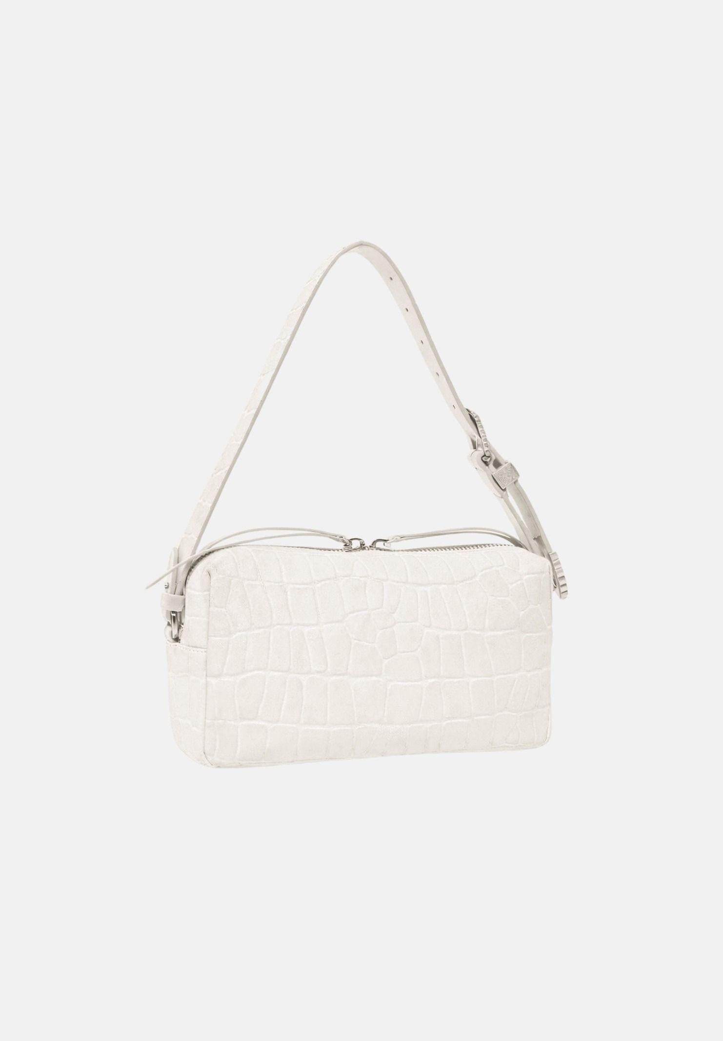 PINKO Borsa a spalla bianca da donna in pelle stampa coccodrillo 106761A2YW Z15O PINKO 