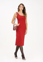 PATRIZIA PEPE Abito midi ESSENTIAL rosso da donna 8A1514A6F5 R862 PATRIZIA PEPE 