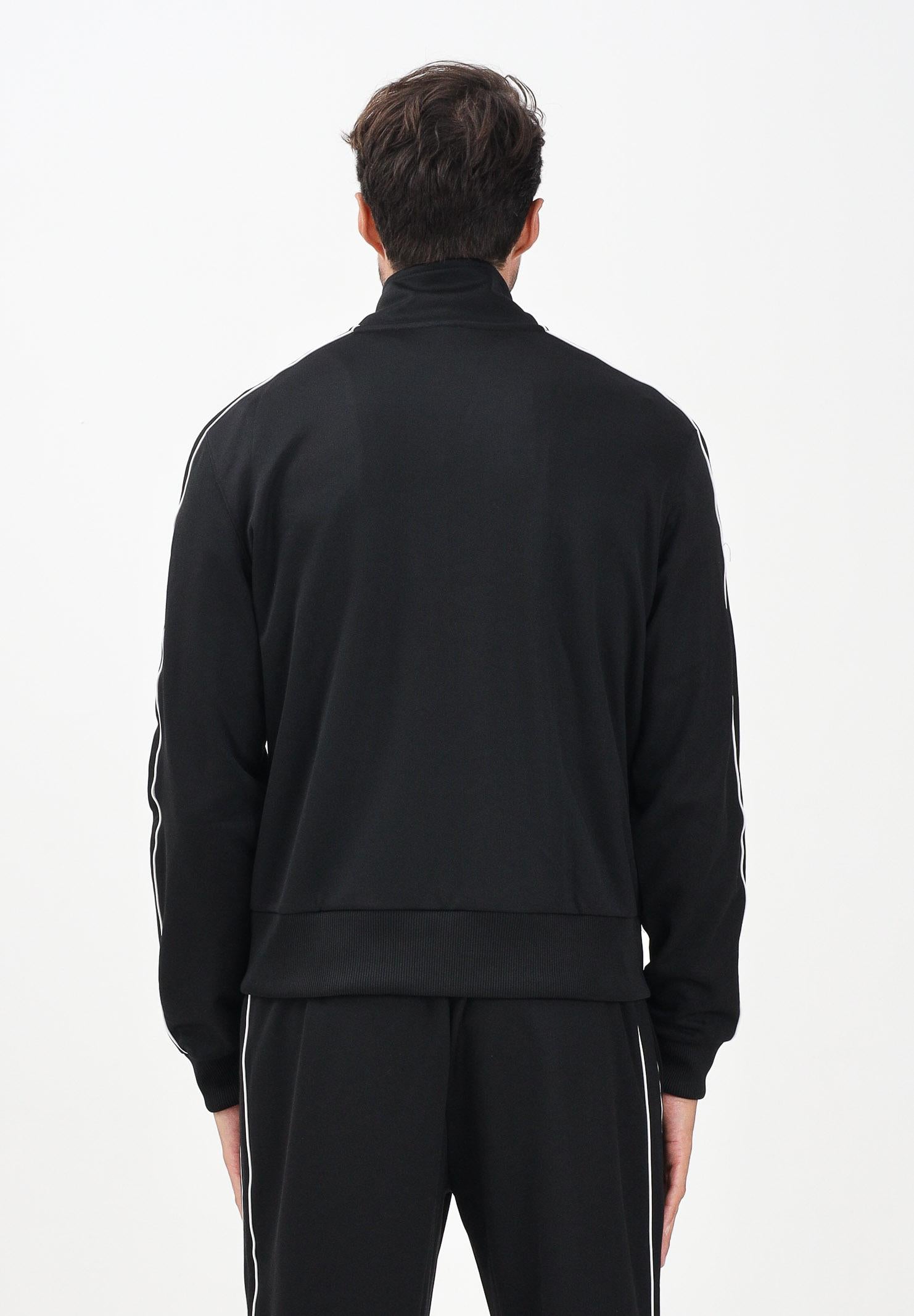 LACOSTE Felpa con zip in piqué Paris nera da uomo SH1457 031 LACOSTE 