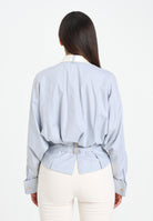 ELISABETTA FRANCHI Camicia a manica lunga celeste da donna con cravatta CA09156E2 EF5 ELISABETTA FRANCHI 