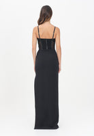 ELISABETTA FRANCHI Abito lungo nero da donna in crêpe leggero e tulle ABR1456E2 110 ELISABETTA FRANCHI 