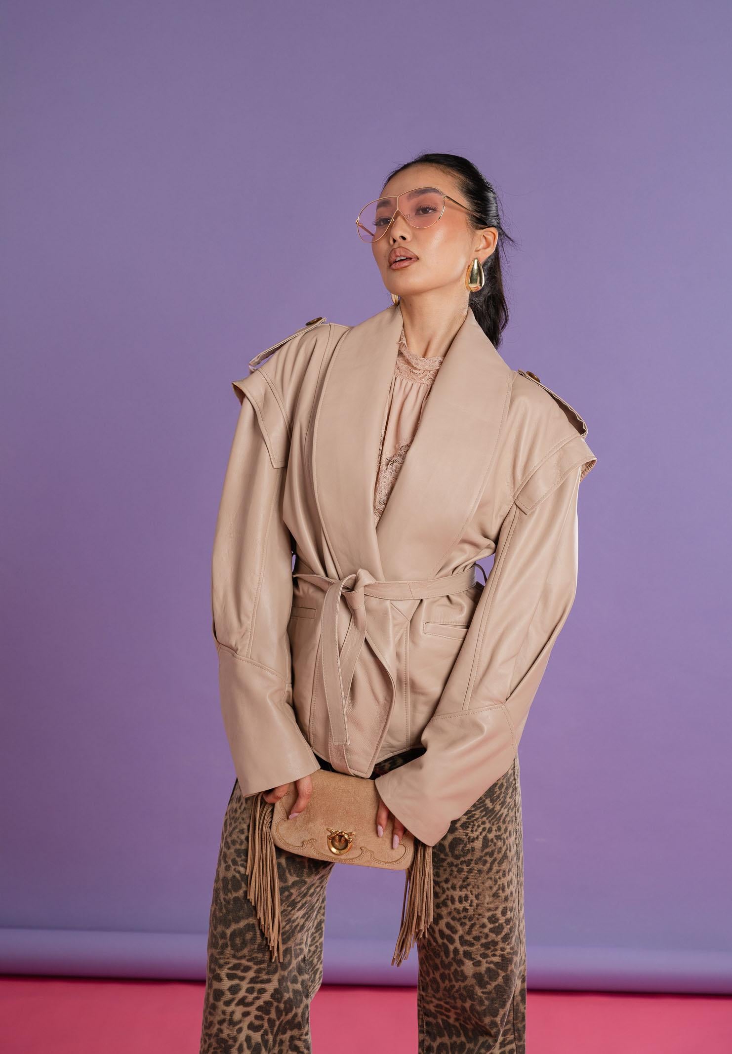VICOLO Giubbotto di pelle Marant beige da donna TAB0179 ABU03 VICOLO 