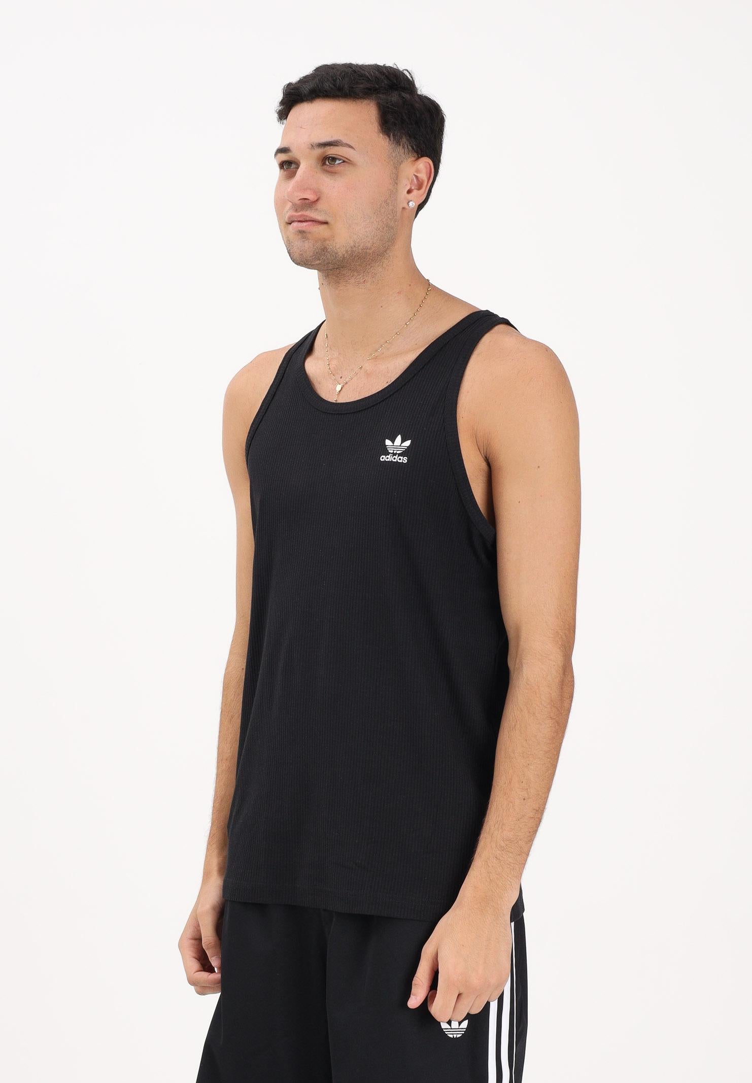 ADIDAS ORIGINALS Canotta Trefoil Essentials nera da uomo KA0648 . ADIDAS ORIGINALS 