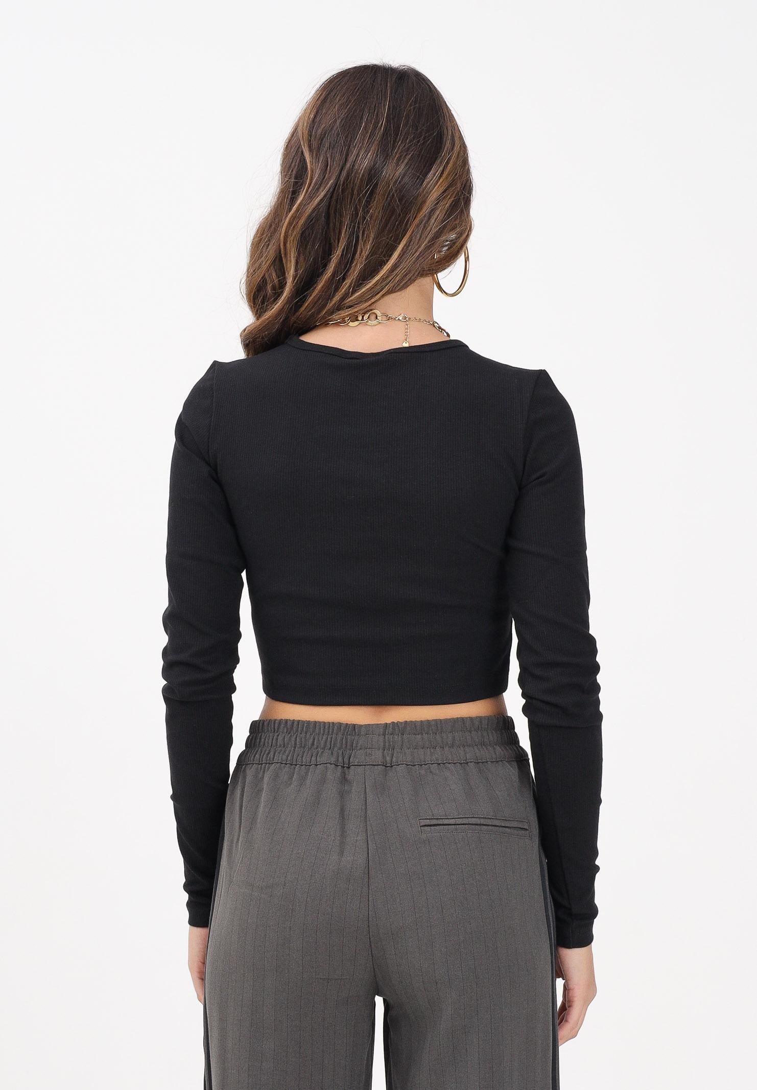 ADIDAS ORIGINALS Top sportivo Essentials Ribbed Crop nero da donna IW5725 . ADIDAS ORIGINALS 
