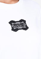 VERSACE JEANS COUTURE Felpa girocollo bianca da donna con logo 79HAIC04CF00C 003 VERSACE JEANS COUTURE 