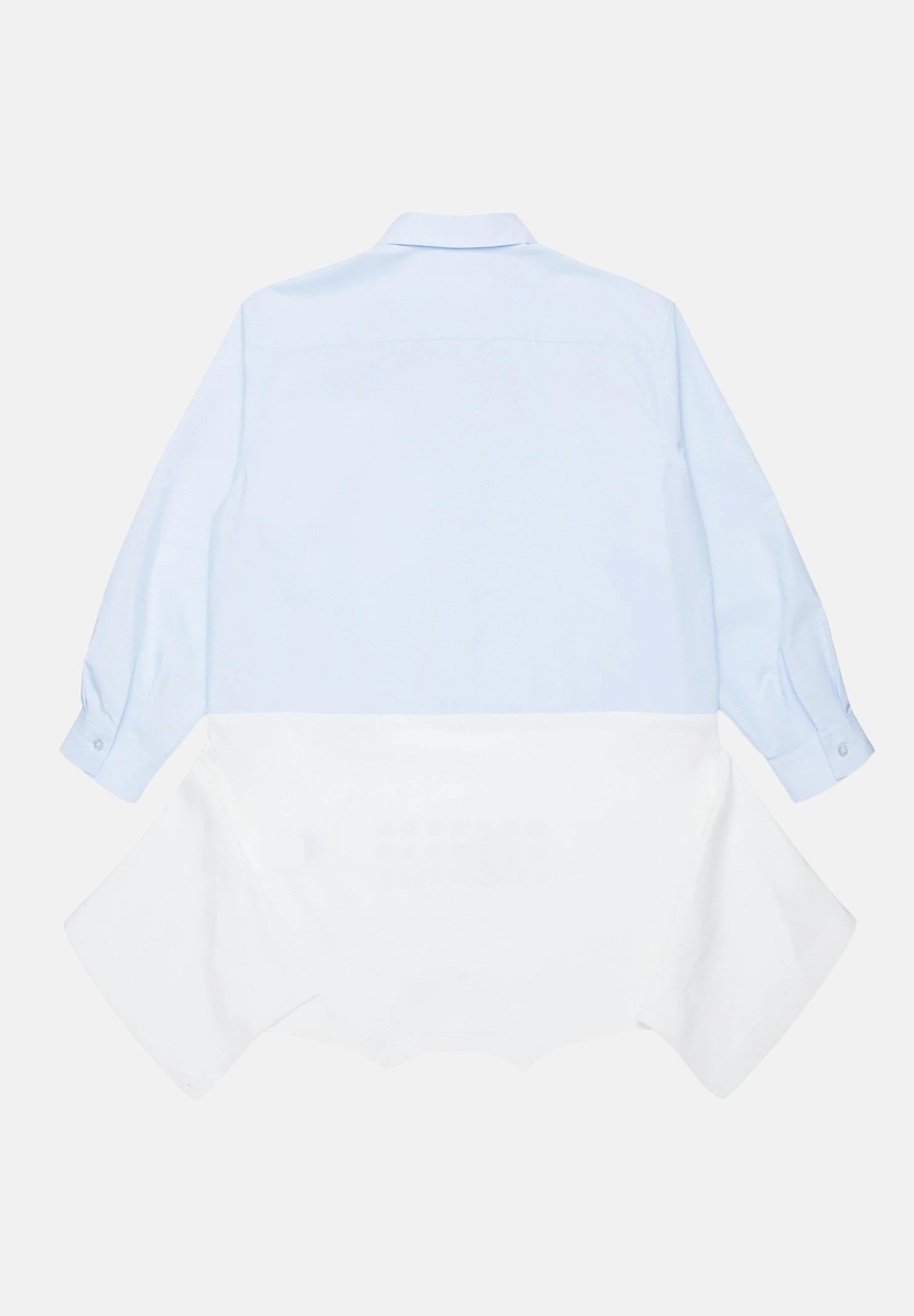 Abito corto bianco e azzurro per donna e bambina composto da camicia e t-shirt M60640MM014 M6C24 MAISON MARGIELA 
