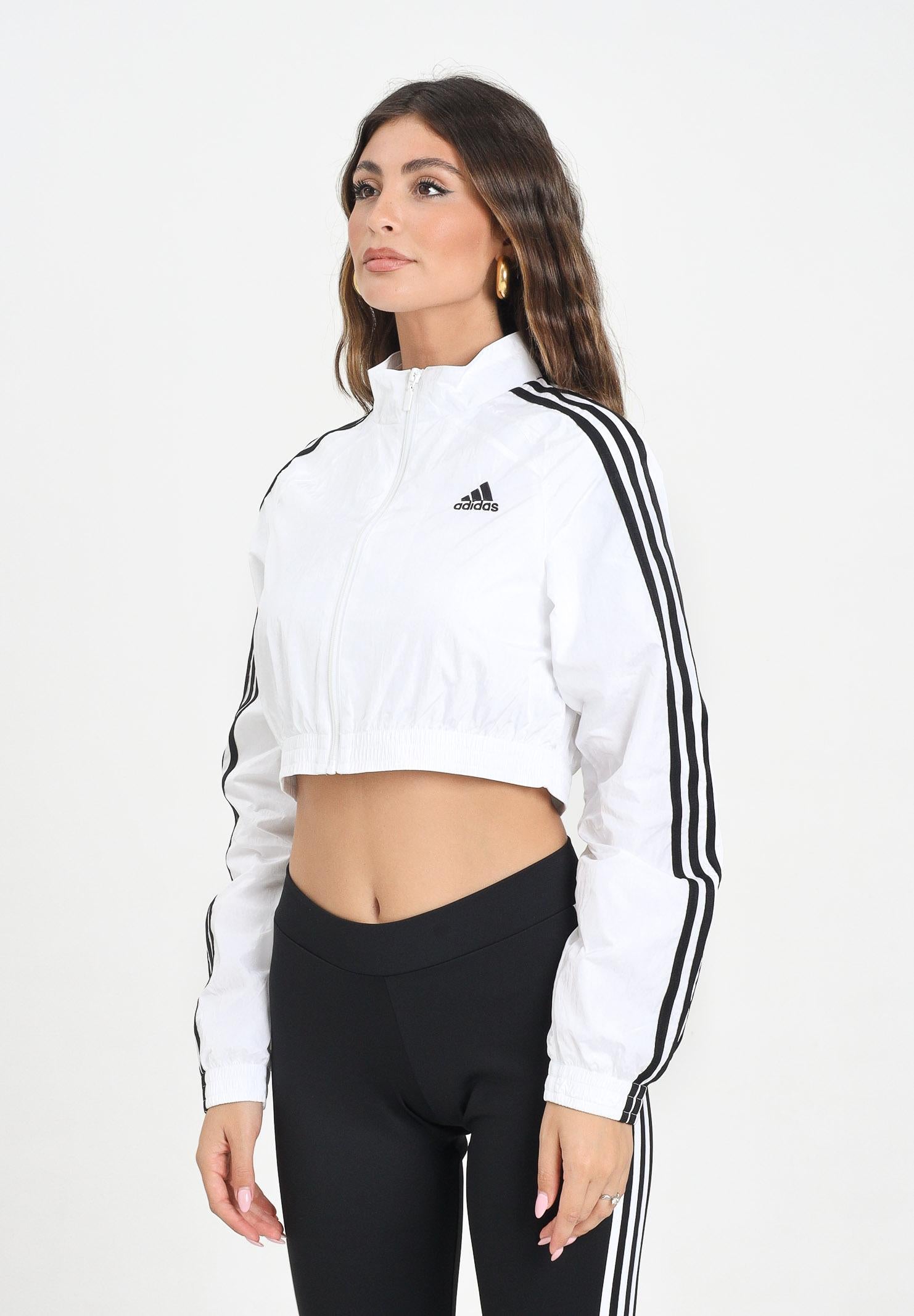 ADIDAS ORIGINALS Giacca a vento Teamgeist adicolor Cropped bianca da donna JZ8275  ADIDAS ORIGINALS 