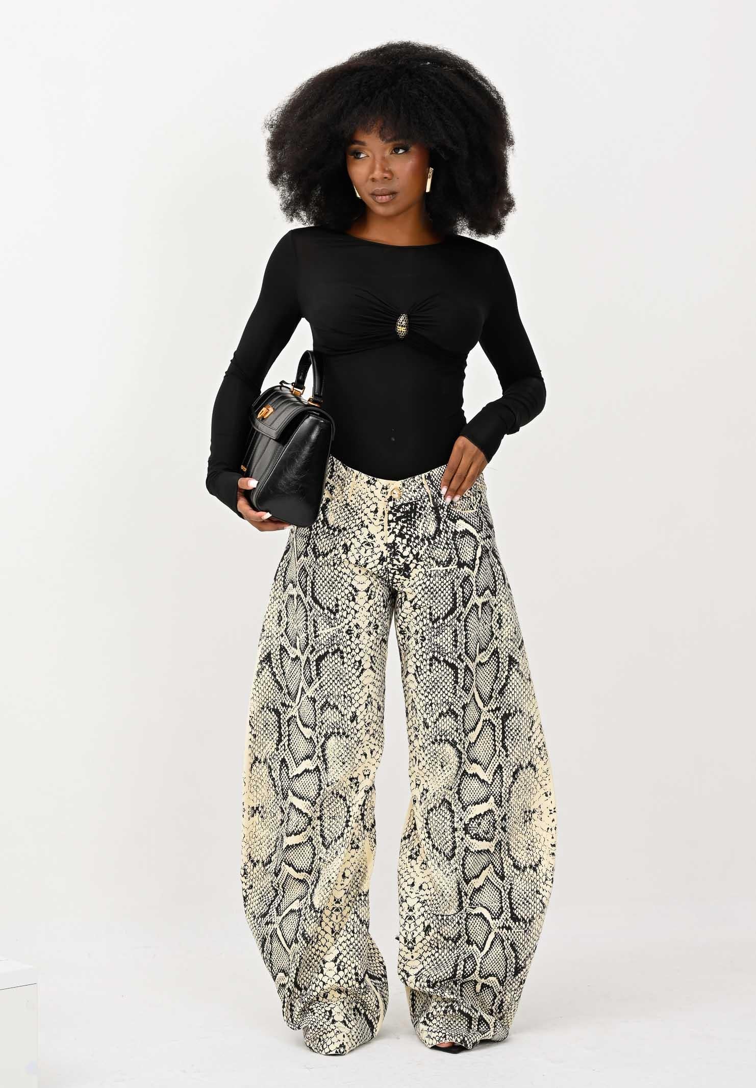 ELISABETTA FRANCHI Body nero da donna con dettaglio gioiello BO01657E2 110 ELISABETTA FRANCHI 