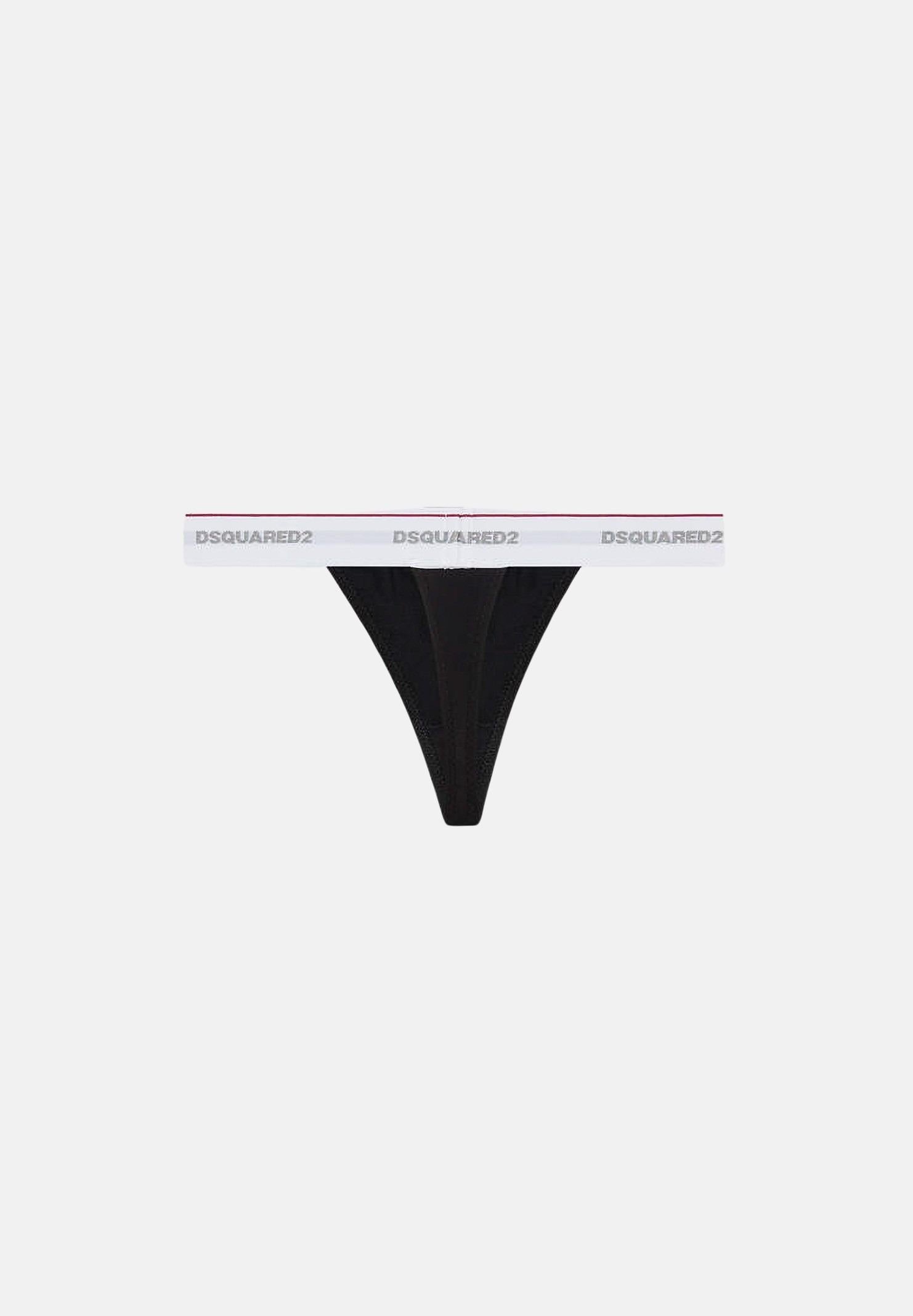 DSQUARED2 Perizoma a vita bassa nero da donna con logo D8L205790 010 DSQUARED2 