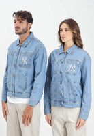 NEW ERA Giacca di jeans New York Yankees MLB in denim chiaro per uomo e donna 60684315 . NEW ERA 