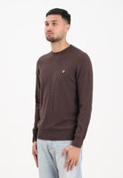 LYLE & SCOTT Maglioncino girocollo marrone da uomo KN2110VC X863 LYLE & SCOTT 