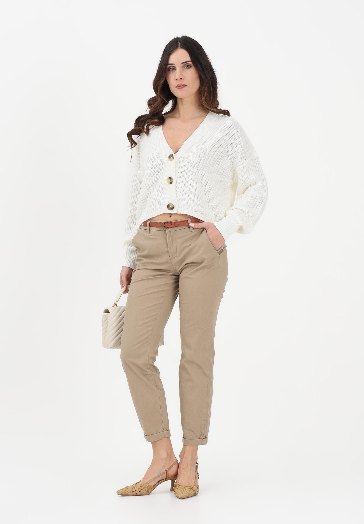 ONLY Pantalone beige da donna con cinturino 15218519 SE ONLY 