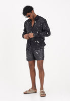 I'M BRIAN Shorts mare nero da uomo con fantasia astratta BC3752 0028 I'M BRIAN 