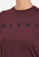 MARNI T-shirt a manica corta bordeaux per donna, ragazzi e bambini con stampa logo M01601M00RF 0M434 MARNI 