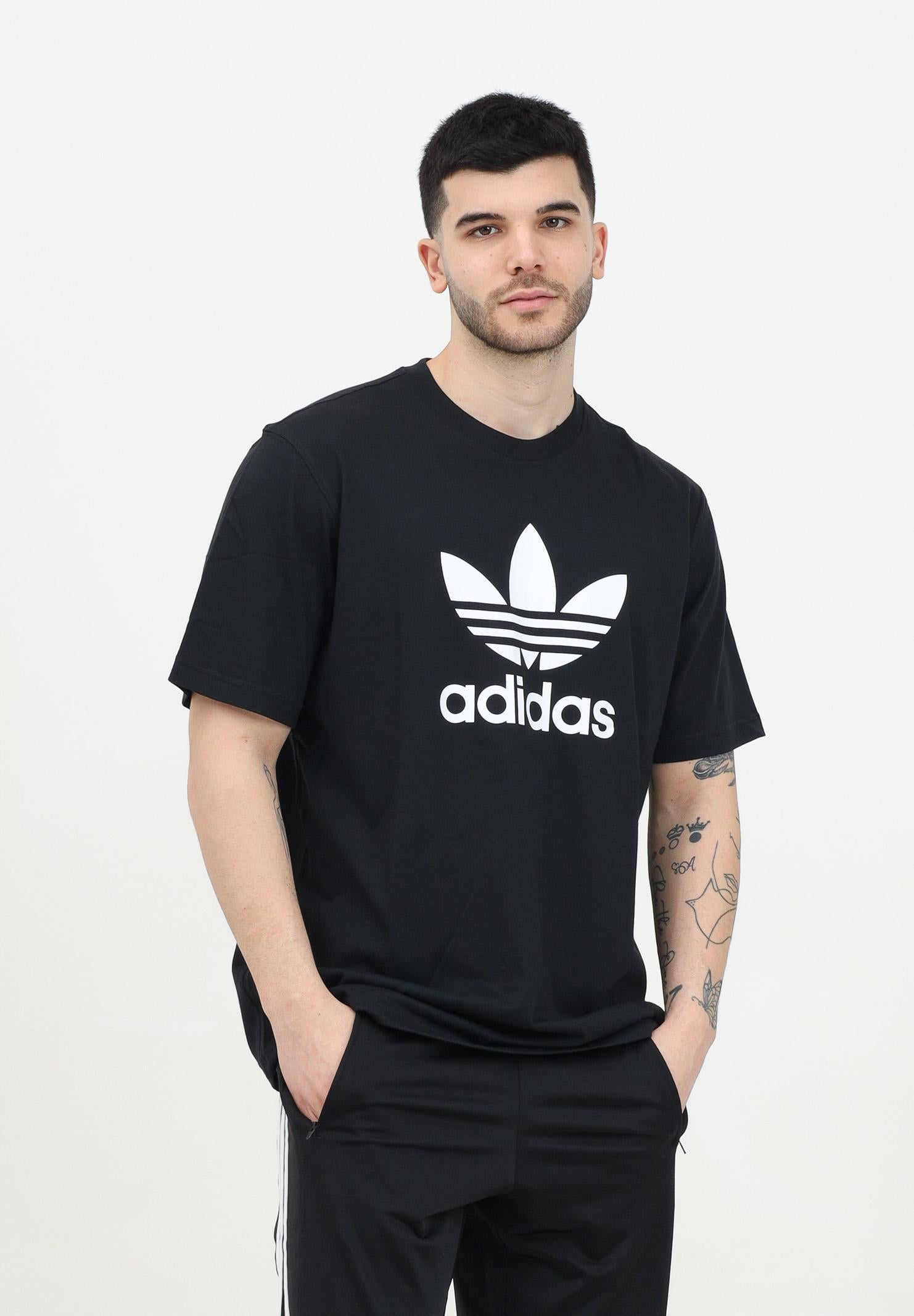 ADIDAS ORIGINALS T-shirt a manica corta Adicolor Trefoil nera da uomo IU2364 . ADIDAS ORIGINALS 