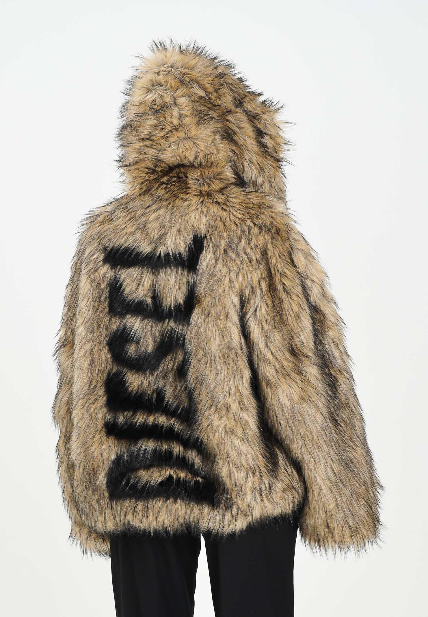 DIESEL Pelliccia sintetica beige per donna e ragazze dove il maxi logo Diesel J02406KXBQ9 K709 DIESEL 