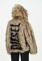 DIESEL Pelliccia sintetica beige per donna e ragazze dove il maxi logo Diesel J02406KXBQ9 K709 DIESEL 