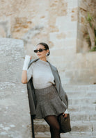 SIMONA CORSELLINI Maglioncino girocollo da donna in filato sfumato grigio e beige con fili lurex A25CPMGO0401-C00194 V0703 SIMONA CORSELLINI 