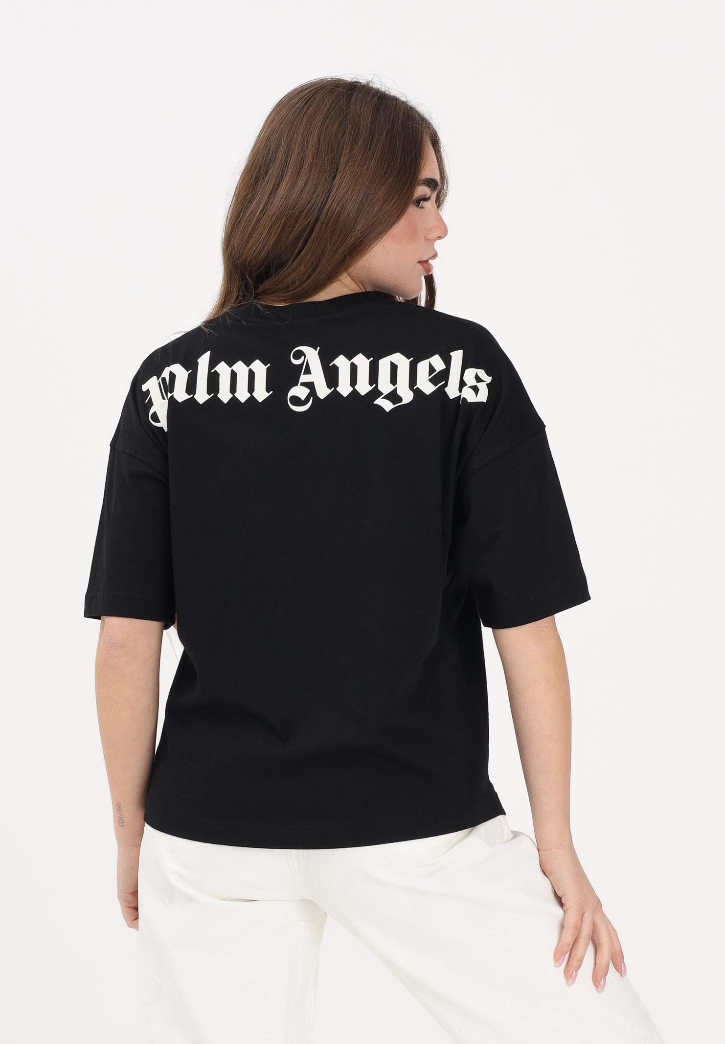 PALM ANGELS T-shirt a manica corta nera per donna, ragazzi e bambini con stampa logo PBAA002S26JER001 110 PALM ANGELS 