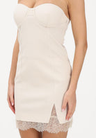 PATRIZIA PEPE Abito corto panna da donna in crêpe 8A1654A6F5 W409 PATRIZIA PEPE 