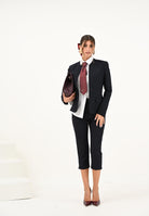 PINKO Pantalone cropped blu da donna con motivo gessato 105672A2QY EZ1 PINKO 