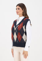 ONLY Gilet da donna con classico motivo argyle nei toni caldi del blu navy, rosso e panna 15353229 NightSky ONLY 
