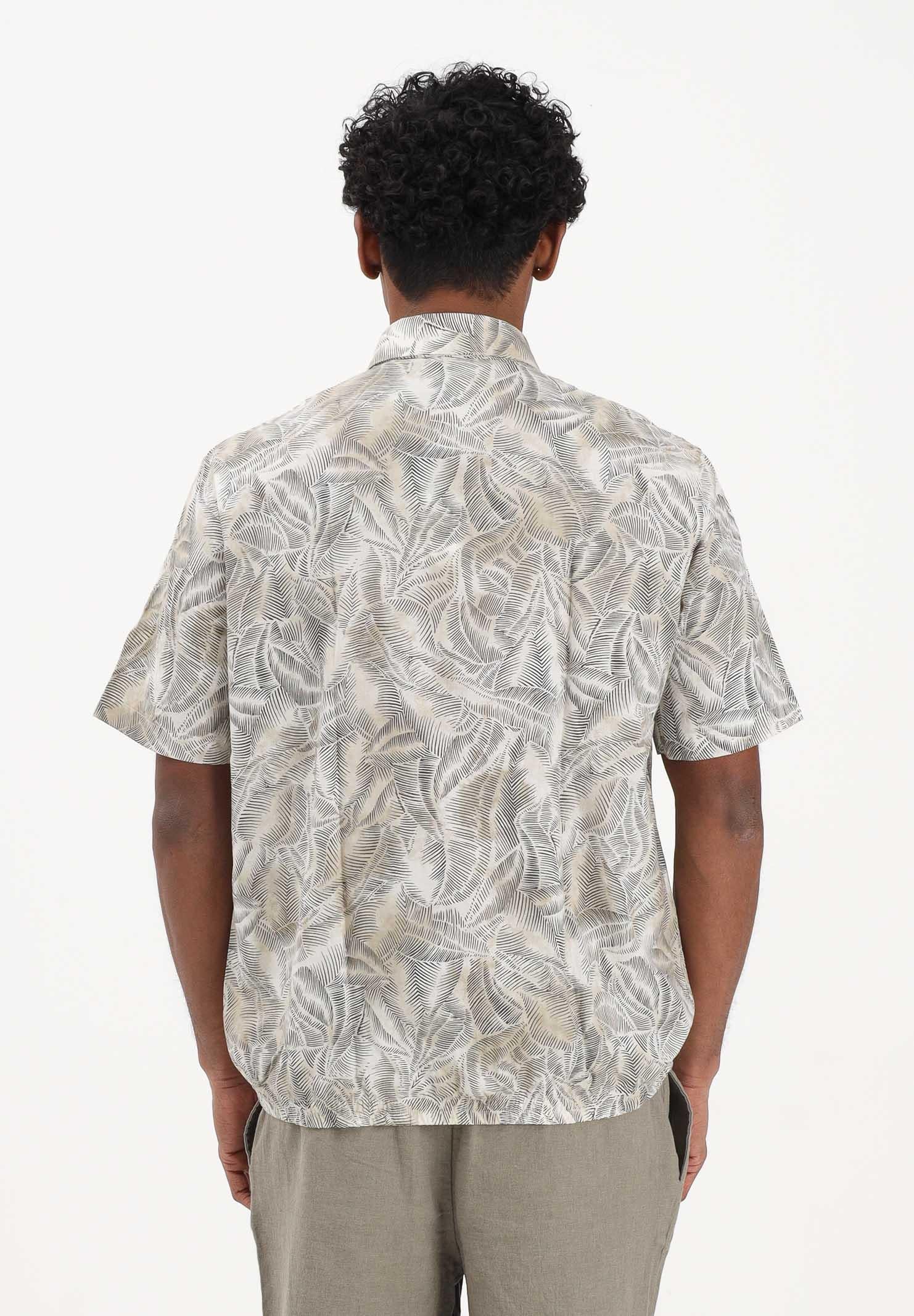 ARMANI EXCHANGE Camicia a manica corta panna da uomo con stampa all-over a motivo foliage XM002291AF22716 F1146 ARMANI EXCHANGE 