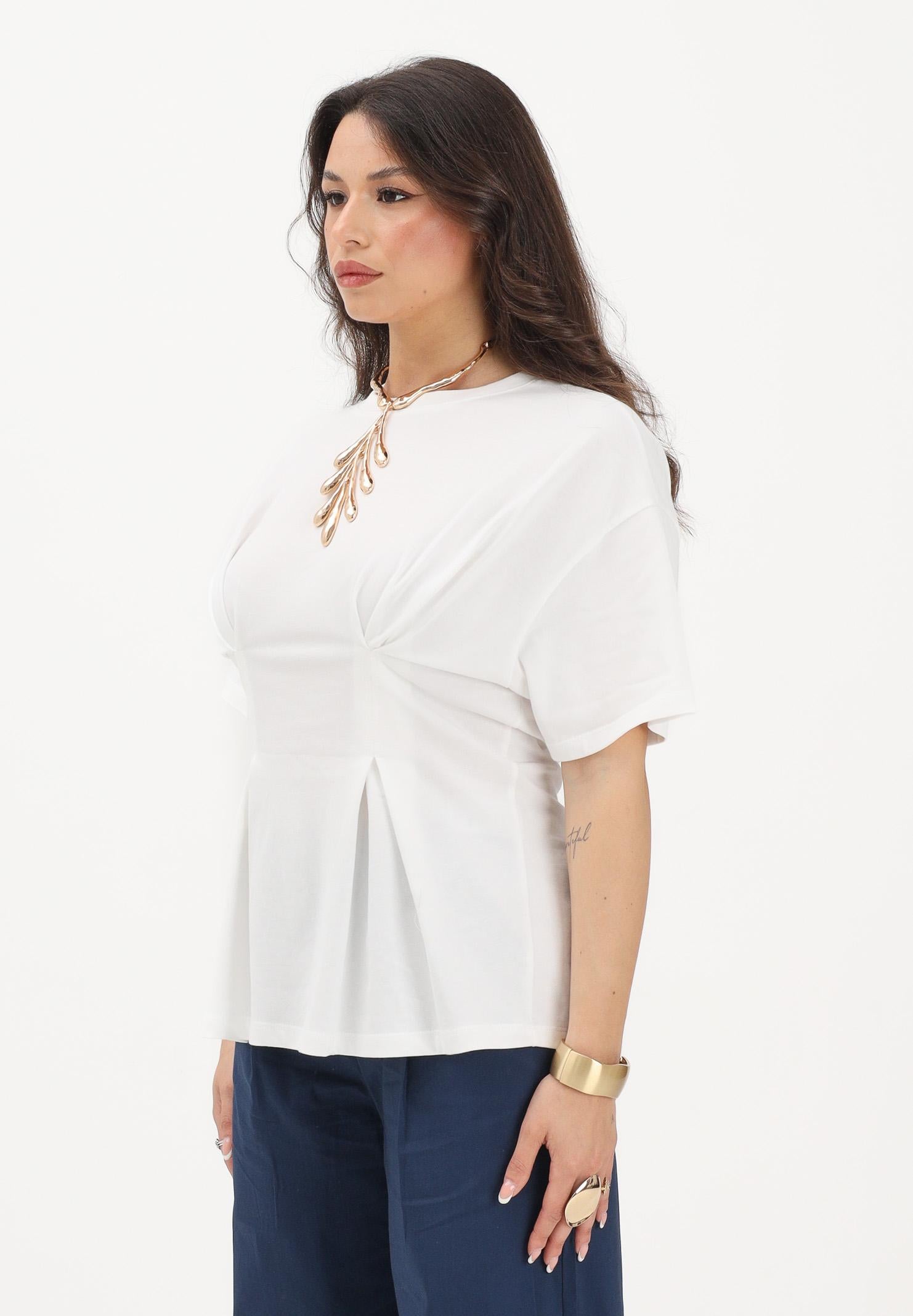 VICOLO T-shirt a manica corta bianca da donna sfiancata UAB0020 BI VICOLO 