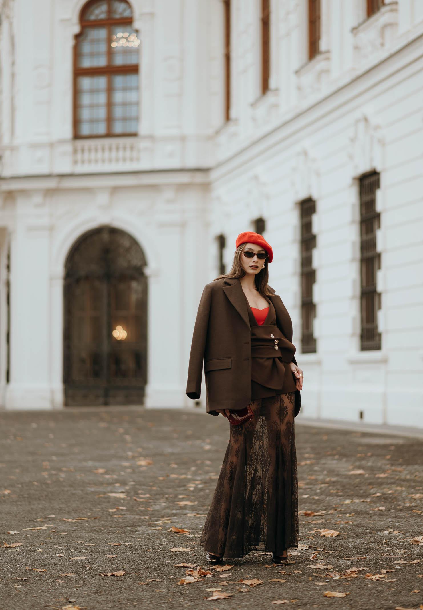 SANTAS Gonna lunga NUIT marrone da donna PV2628 MA SANTAS 