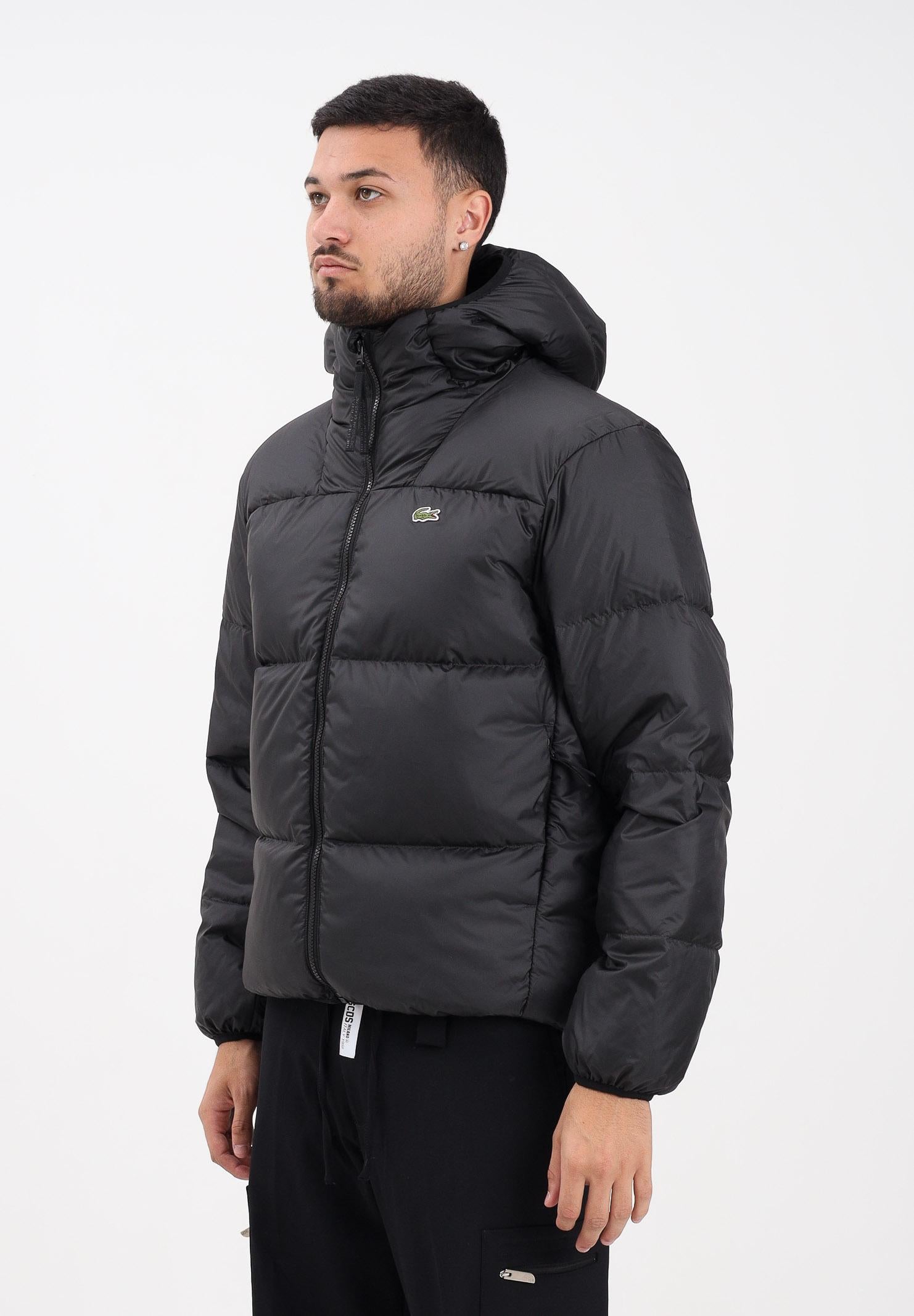 LACOSTE Piumino nero da uomo con ricamo coccodrillo sul retro BH2905 031 LACOSTE 