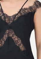 PINKO Top nero da donna con inserti in pizzo 106623A385 Z99 PINKO 