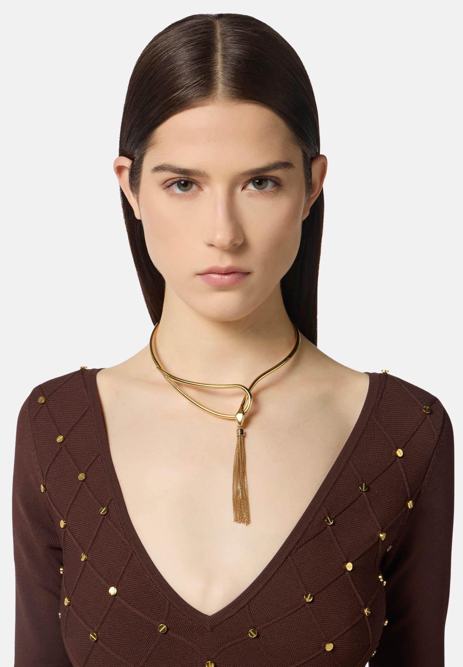 ELISABETTA FRANCHI Collana oro da donna con serpente e nappina<BR/><BR/> CO55B57E2 U95 ELISABETTA FRANCHI 