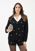 VICOLO Cardigan nero da donna con dettagli gioiello 55153F NE VICOLO 