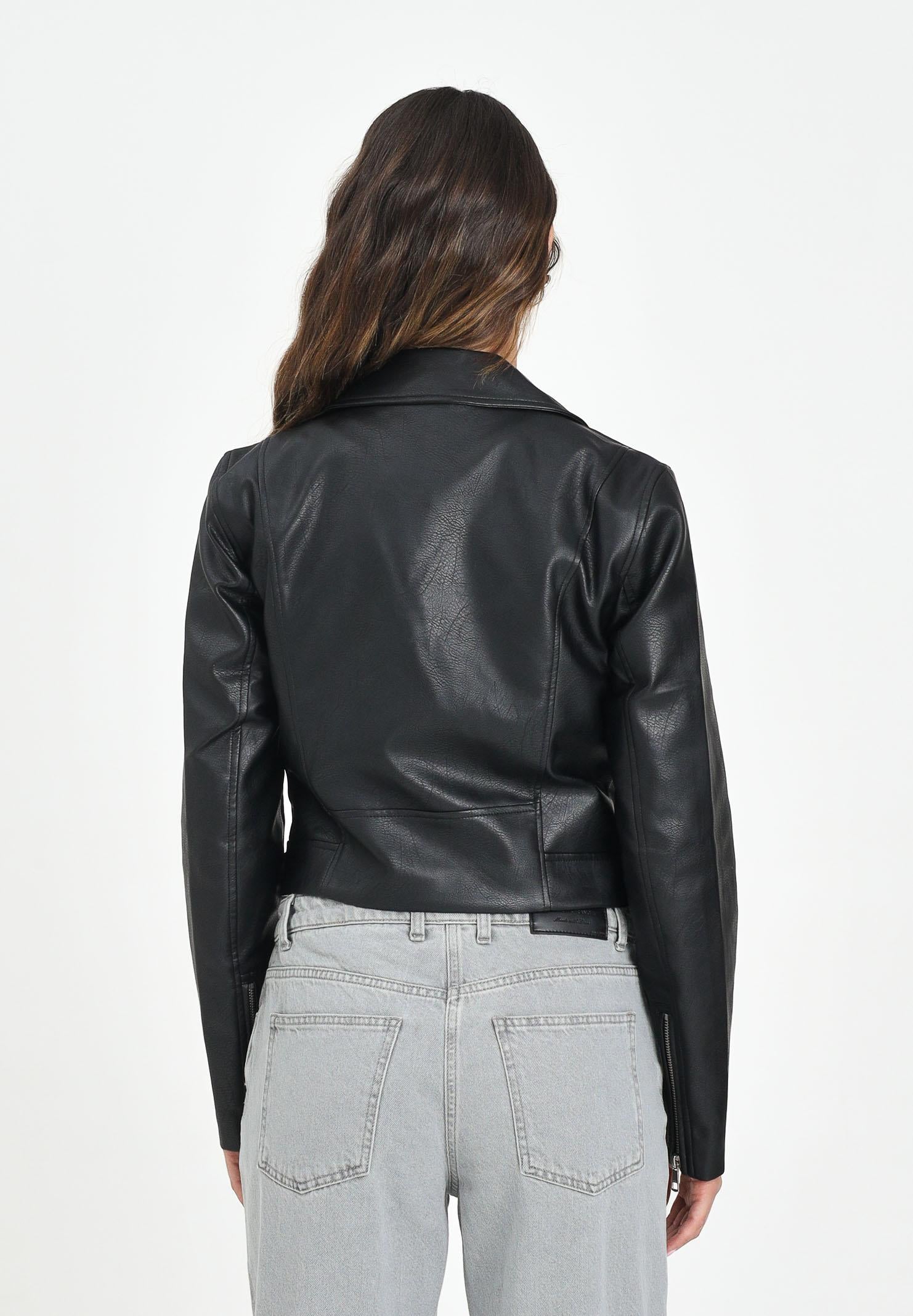 ONLY Giubbotto in Ecopelle Nera Donna - Stile Biker