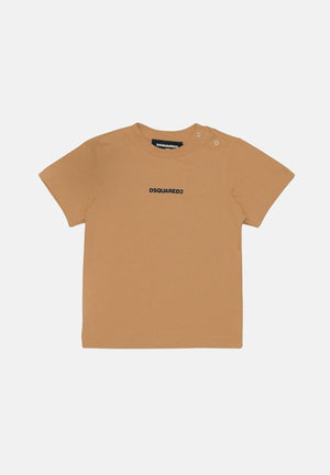 DSQUARED2 T-shirt a manica corta cammello da neonato con logo DQ2853D004G DQ730 DSQUARED2 