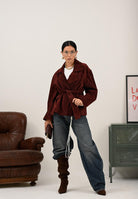 VICOLO Giubbotto in camoscio bordeaux da donna TF0269 FU38 VICOLO 