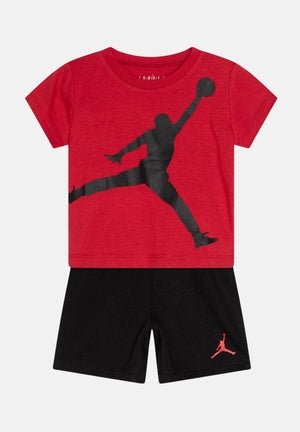 JORDAN Completino rosso e nero da neonato con stampa logo Jumpman 65C138 023 JORDAN 